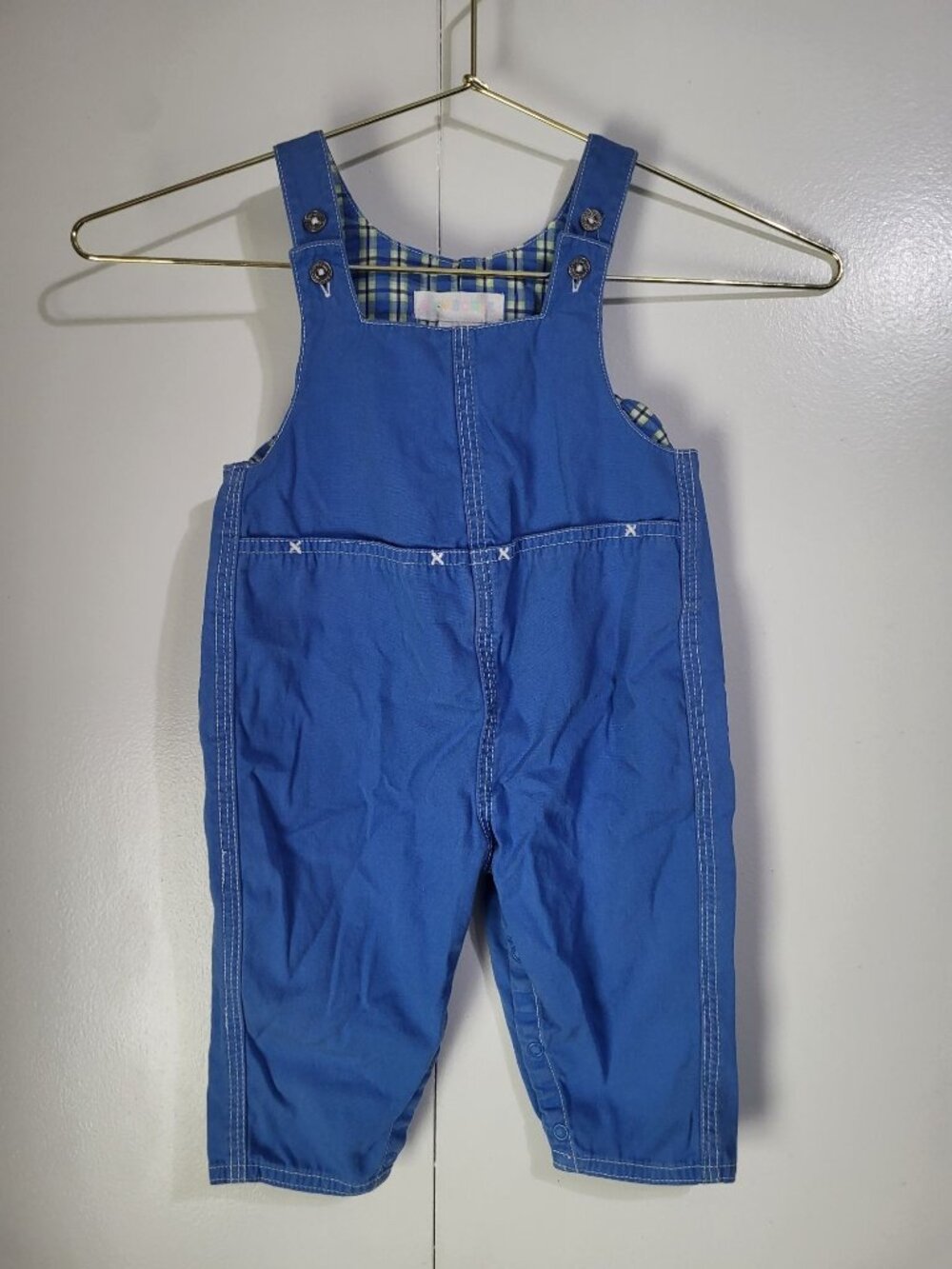 VTG 90’s GYMBOREE Overalls Romper Pastel Rainbow Tag Blue Dolphin 6-12MTH - Picture 2 of 7